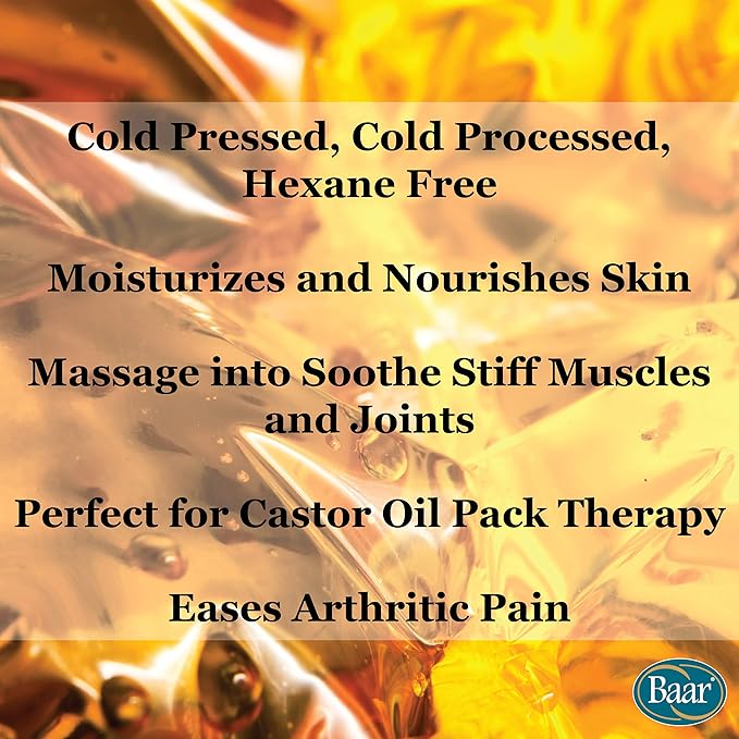 Baar Cold-Pressed, Cold-Processed, Hexane Free Castor Oil, 32 Ounces