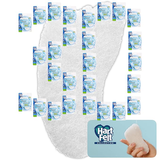 HartFelt Foot Exfoliating Sponge | Chemical-Free Foot Scrubbers for Smooth & Soft Feet | Gentle Sponge Pad for Callus Removal, Dead Skin & Cleansing | Made in USA - 30 Count