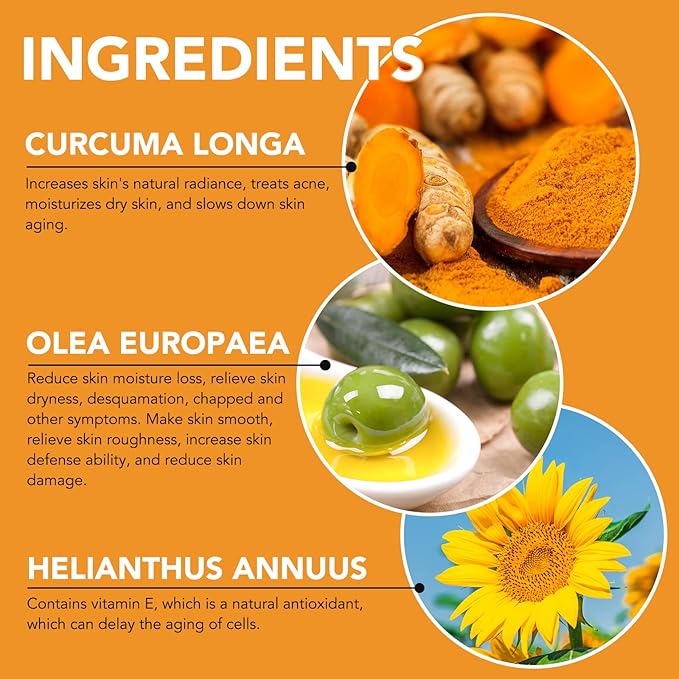 Turmeric Serum for Face Dark Spots, Face Skin Reduces Hyperpigmentation, Age Spots, Sun Spot, Improve Skin Tone 2Pack