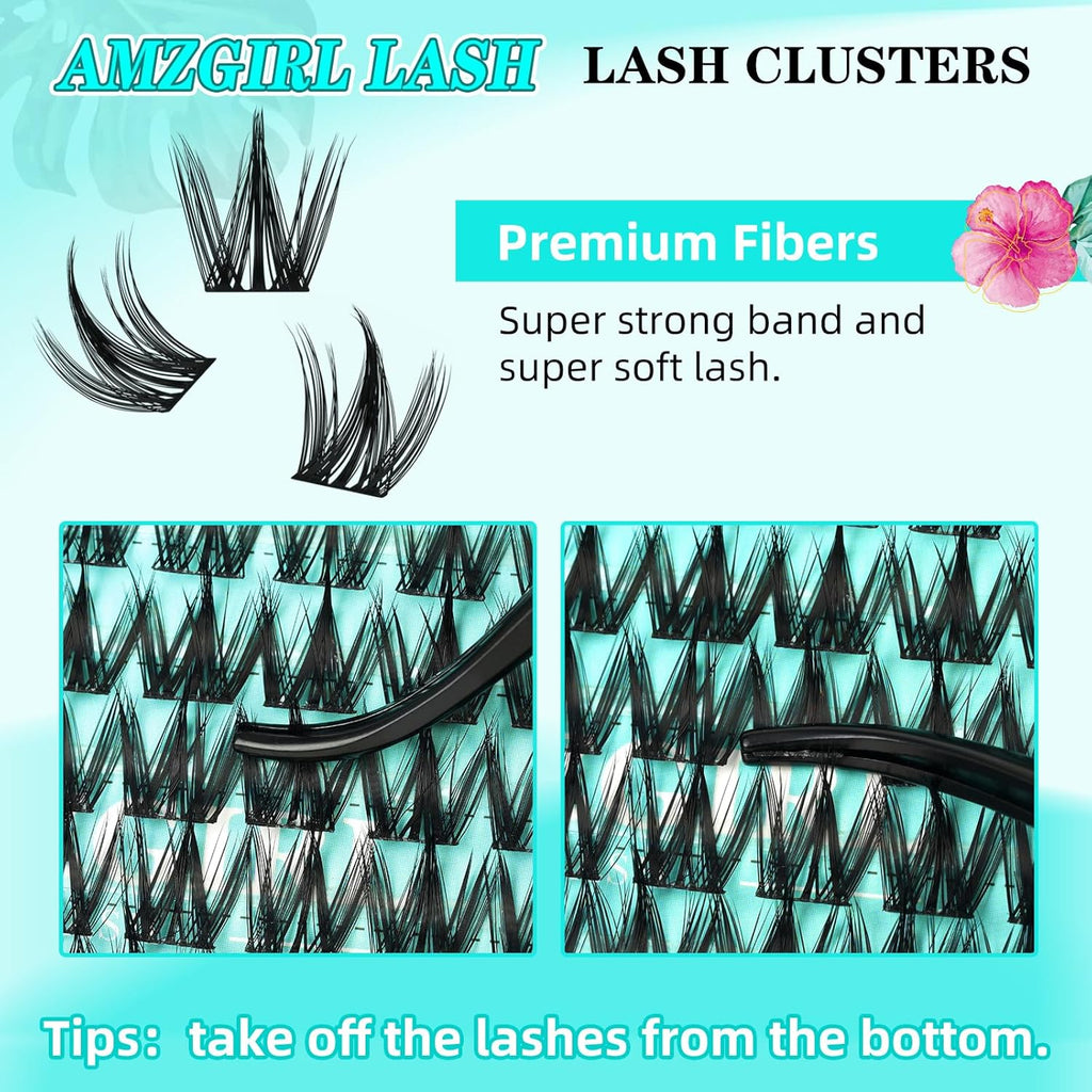 Lash Clusters Manga 140Pcs Eyelash Cluster Wet Look Ultra-Thin Lash Band Eyelashes Extensions Spiky Anime Wide Span Lashes(Puppy,C-16mm)