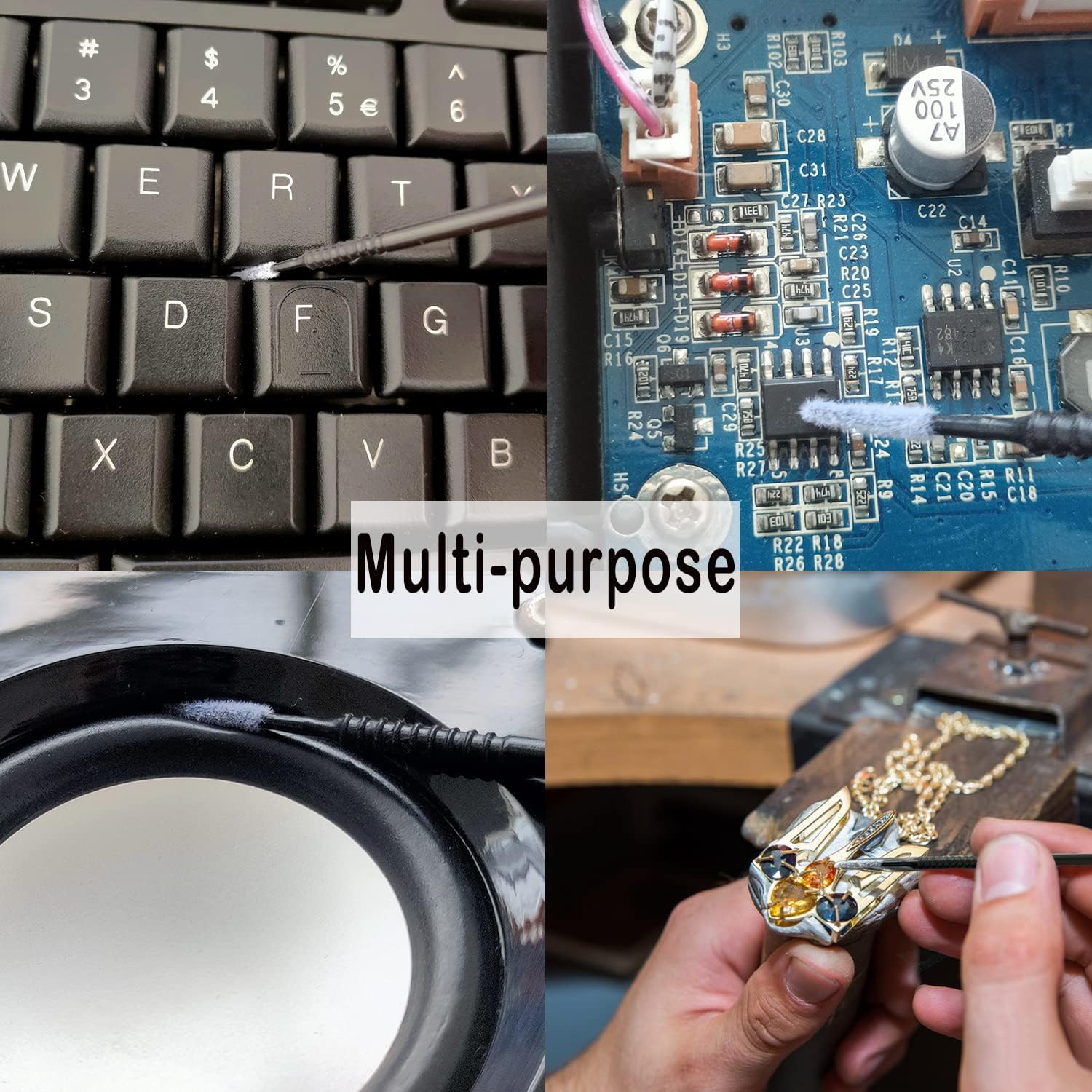 AIVIAI Disposable Micro Applicator Brush for Makeup, 400pcs (Black)