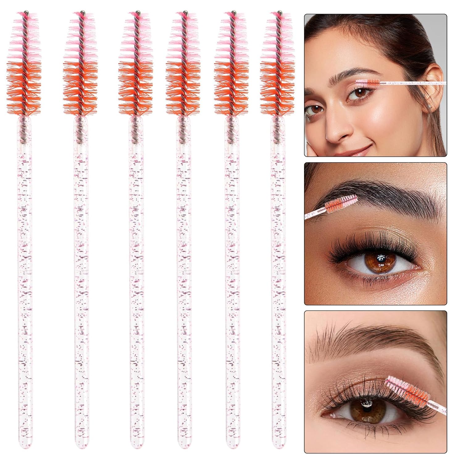 300PCS Disposable Mascara Wands Spoolie Brush Crystal Eyebrow Brushes Eyelash Extension Applicator Makeup Kits