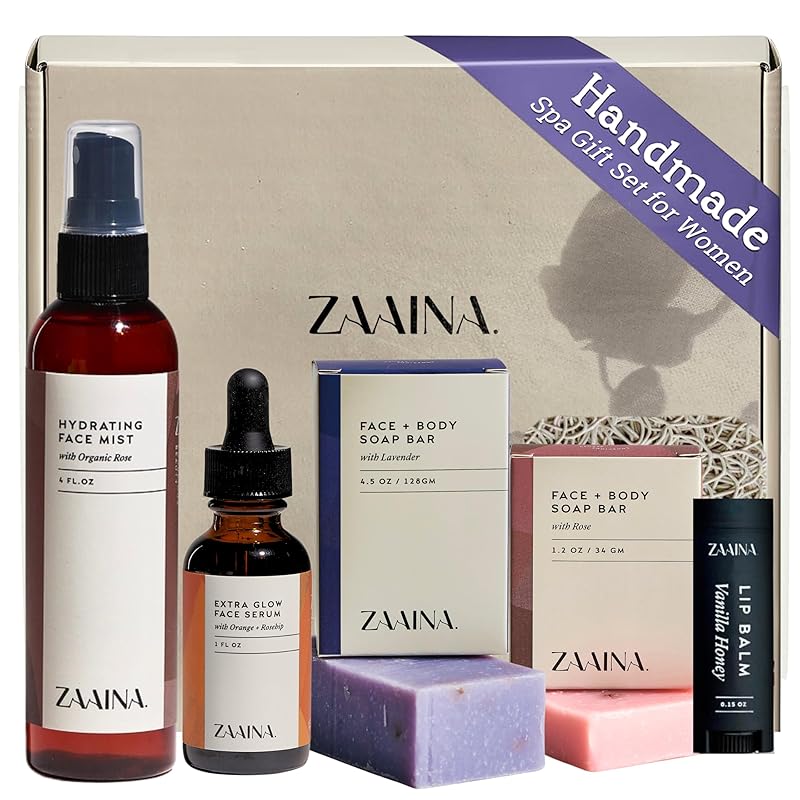 Spa Gifts for Women - Relaxation Spa Kit for Women, Luxury Handmade in USA Spa Gifts, Mother's Day Spa Gift Basket for Mom, At Home Bath Body Pampering Self Care Spa Package, Birthday Gifts for Women by ZAAINA