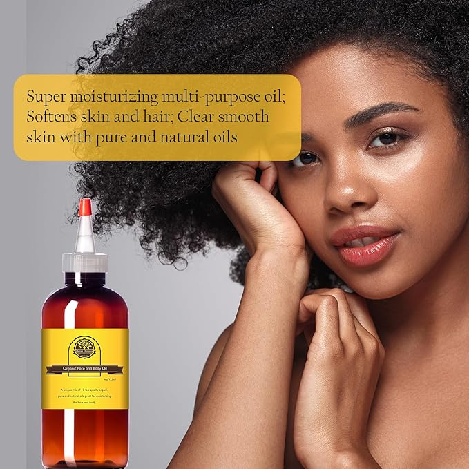 Organic Face and Body Oil Unique blend of 12 virgin organic carrier oils-4oz