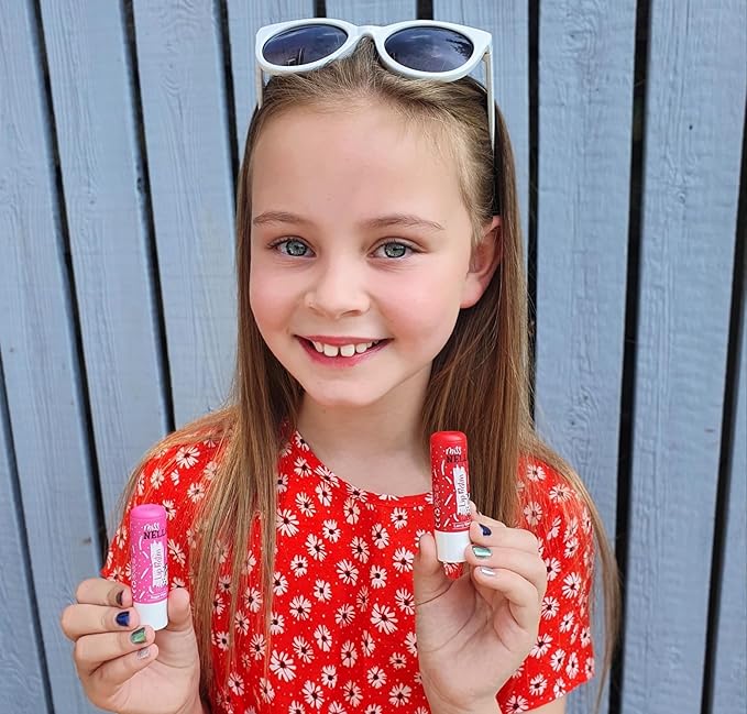 Miss Nella set of 5 Hypoallergenic children Lip Balms- HONEY BUNNY, SWEET CHEEKS & CUTIE PIE, Luvvu Wuvvy, Sugar Plum, Non Toxic Make Up for kids, perfect for those with sensitive skin.