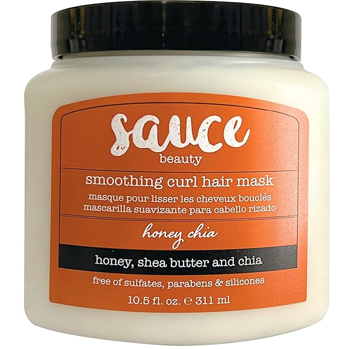 SAUCE BEAUTY Honey Chia Smoothing Curl Mask & Crème Brulee Curling Custard - Curly Hair Mask & Curl-Defining Cream - Hydrating & Taming Products for Naturally Curly Hair