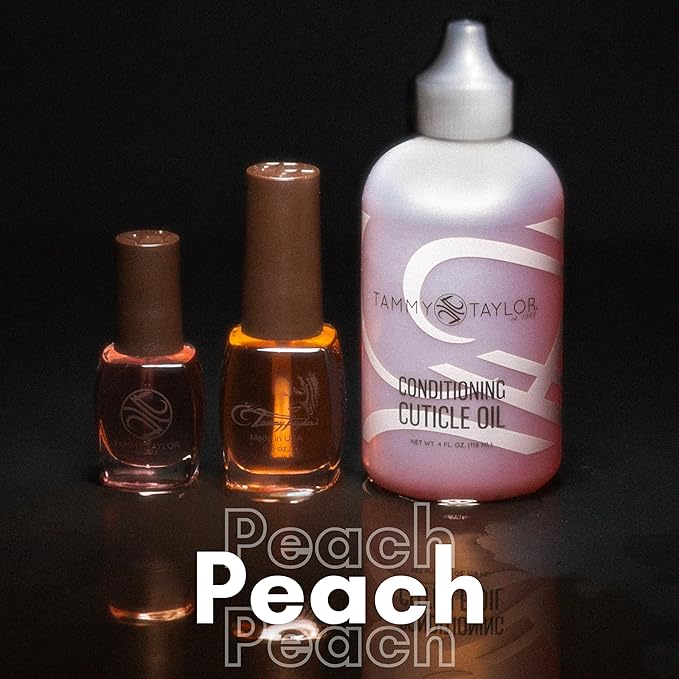 Tammy Taylor Hydrating Nail Cuticle Oil with Cuticle Cream | Peach Cuticle Softener w/Vitamin E, Jojoba Oil, Natural Ingredients & USA Made Professional Nail Growth Oil for Growth & Strength 4 oz