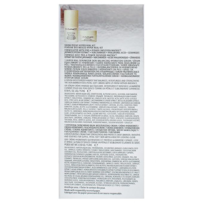 Bizzare Blizzard Snow Peony Hyper Real Kit by MAC for Women - 2 Pc 0.5oz Hyper Real Serum, 0.5oz Hyper Real Cream
