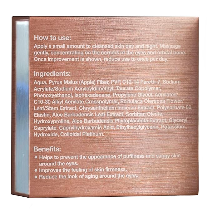 Bionyx Rhodium Under Eye Cream for Wrinkles, Puffiness, Bags - Anti Wrinkle - Hydrating, Moisturizing - 1 Oz