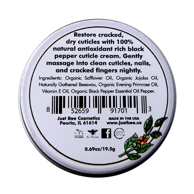 100% Natural Organic Essential Oils Beeswax Black Pepper Cuticle Cream (1 pack)