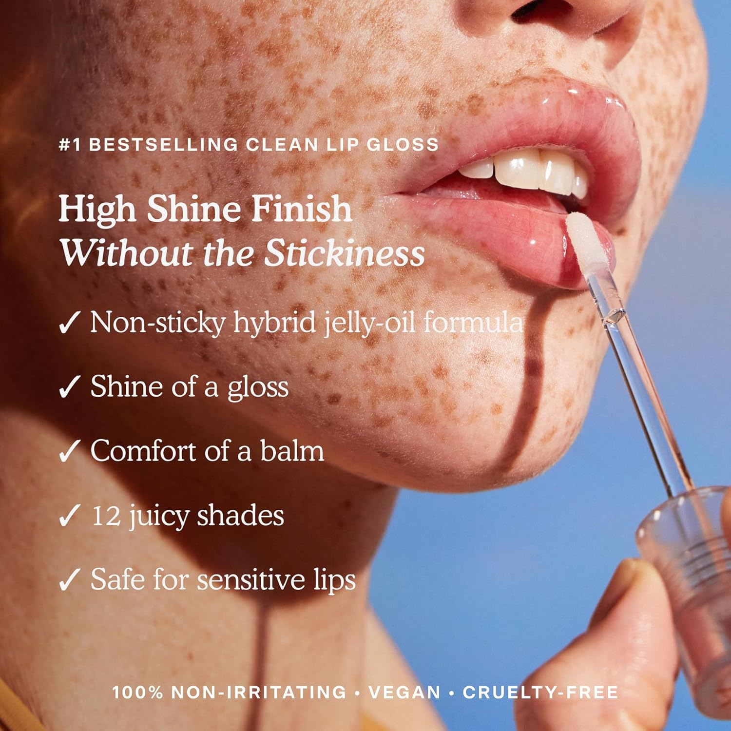 Tower 28 ShineOn Lip Jelly, CHILL | Non-Sticky, Vegan Lip Gloss in Clear | Moisturizing Apricot and Raspberry Seed Oil | Clean, Cruelty Free