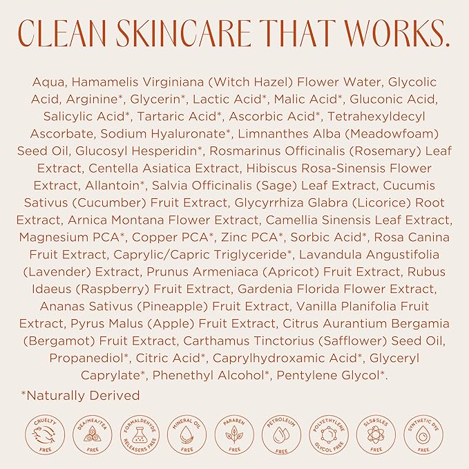 InstaNatural Face Toner, Brightens, Reduces The Look of Pores and Uneven Texture, Gently Exfoliates (4 fl oz (4 fl oz, 7% Glycolic AHA Face Toner)