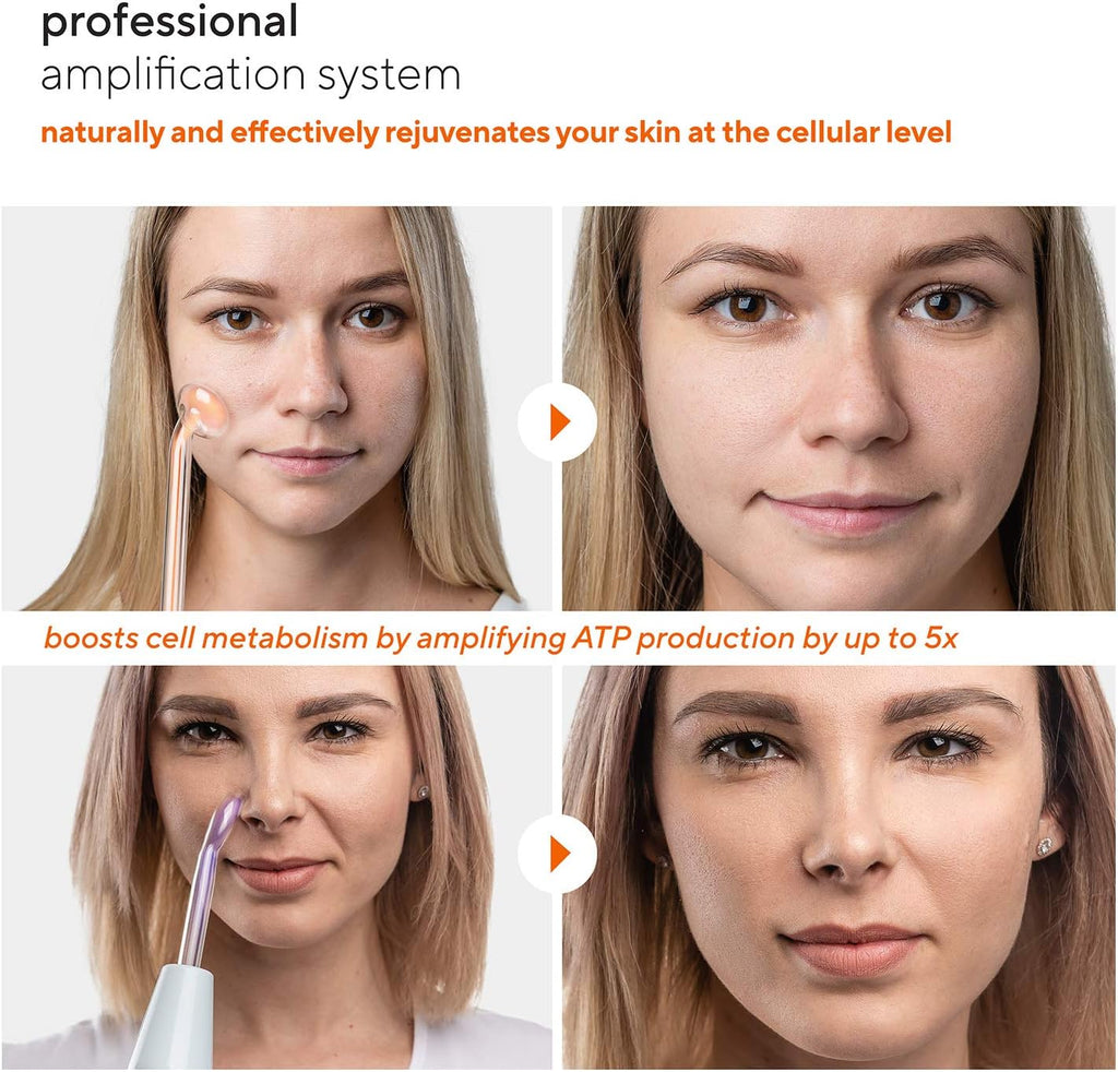 NuDerma Professional Skin Therapy Wand - Portable Skin Therapy Machine with 6 Neon & Argon Wands – Boost Your Skin – Clear Firm & Tighten