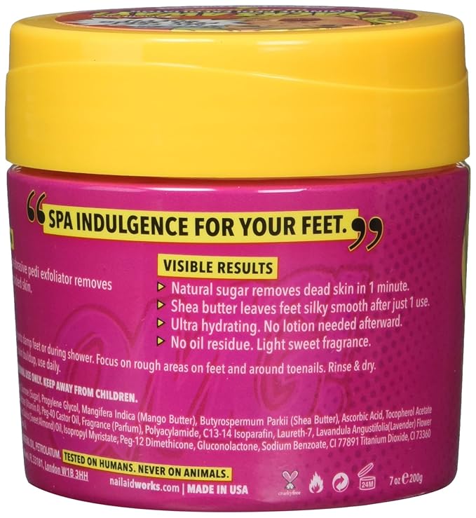 NAIL-AID Cracks Away 1 Minute Pedi Exfoliator, Clear, Mango, 7.0 Fluid Ounce