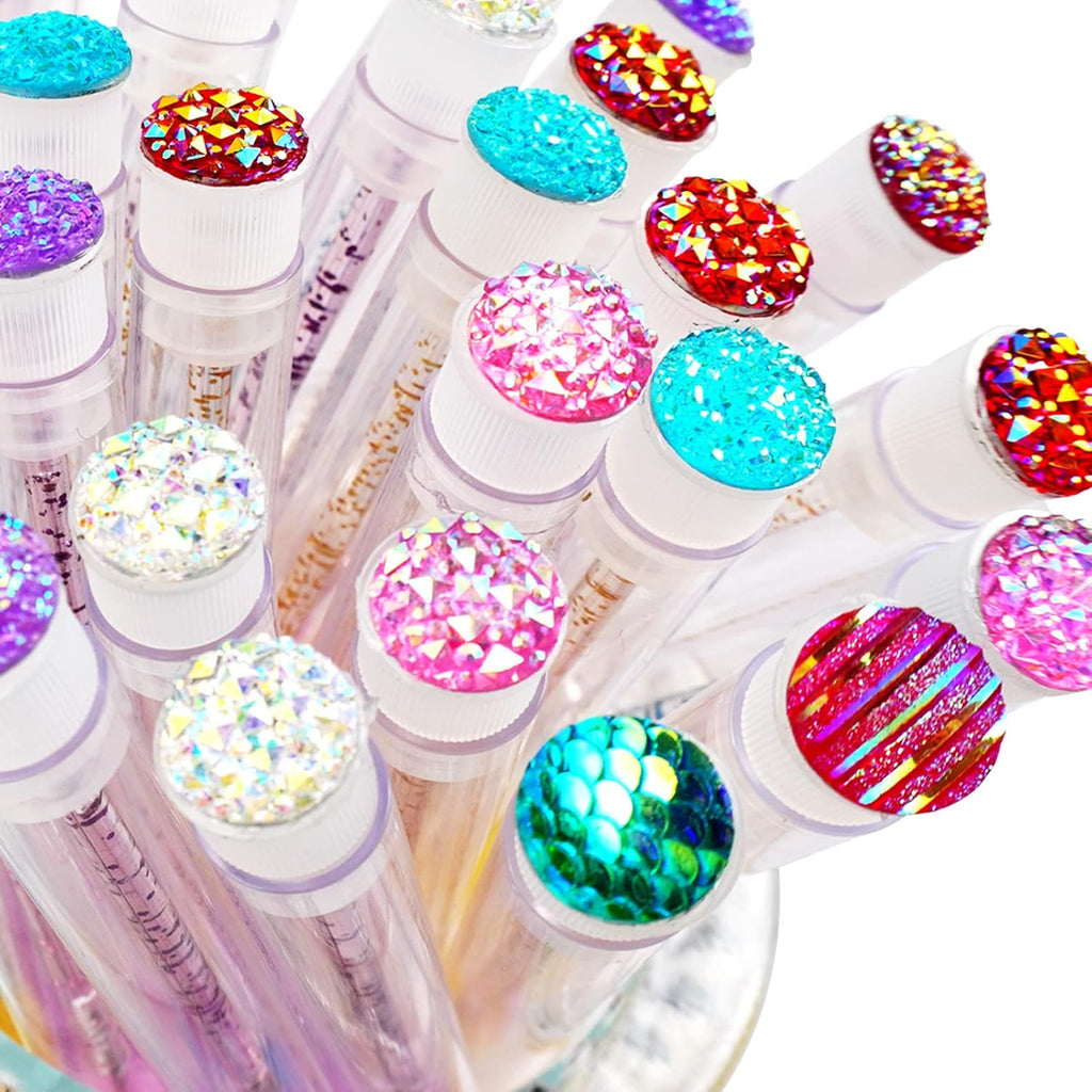 i-Laesh 20 Pcs Lash Brush Eyelash Brushes for Eyelash Extensions Spoolies Cleaning Mascara Wands Tube Diamond Disposable Makeup Tool Applicator Set Sanitary Extension Supplies (Assorted Color)