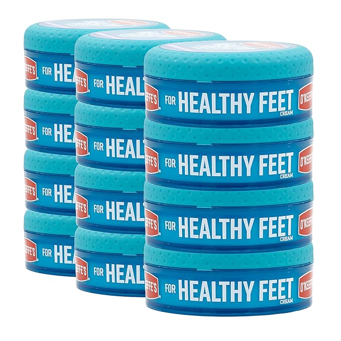 O'Keeffe's for Healthy Feet Foot Cream - 3.2 oz Jar (12 Pack) - Guaranteed Relief for Extremely Cracked, Dry Feet, Repairing Skincare, Instantly Boosts and Retains Moisture Levels