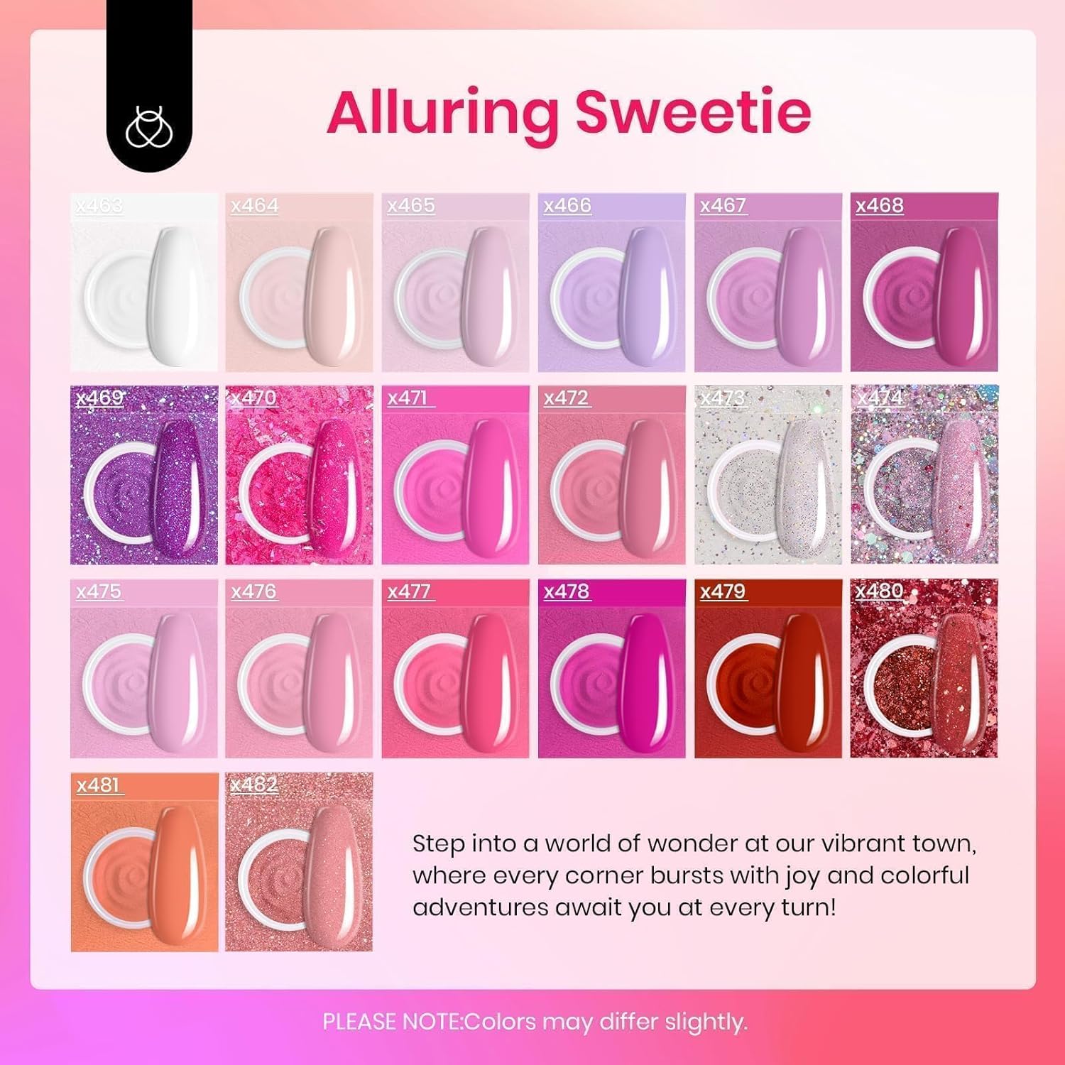 Beetles Dip Powder Nail Kit 36pcs 20 Colors Nude Hot Pink Red Glitter White Dip Nails Powder Starter Kit with Base Top Coat Activator Cuticle Oil Nail Set for Women Alluring Sweetie Collection