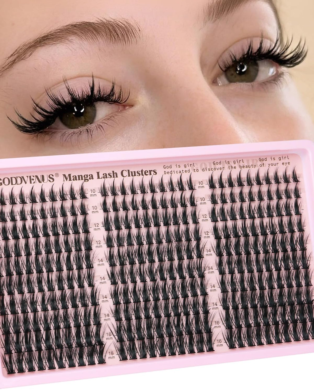 Manga Lash Clusters Natural Wispy 300 Pcs Fairy Eyelash Clusters 10-16mm Fluffy Cluster Eyelash Extensions Anime Cosplay No Plastic Feel Individual Lash Extension CC Curve