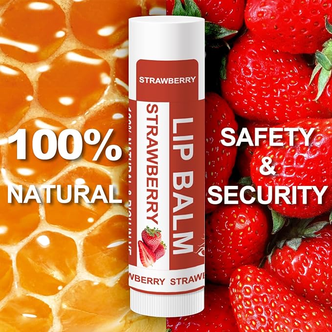 Yopela 14 Pack Natural Lip Balm in Bulk with Vitamin E and Coconut Oil - Moisturizing, Soothing, and Repairing Dry and Chapped Lips Valentine's Gift - 14 Flavors - Non-GMO - With Greeting Card