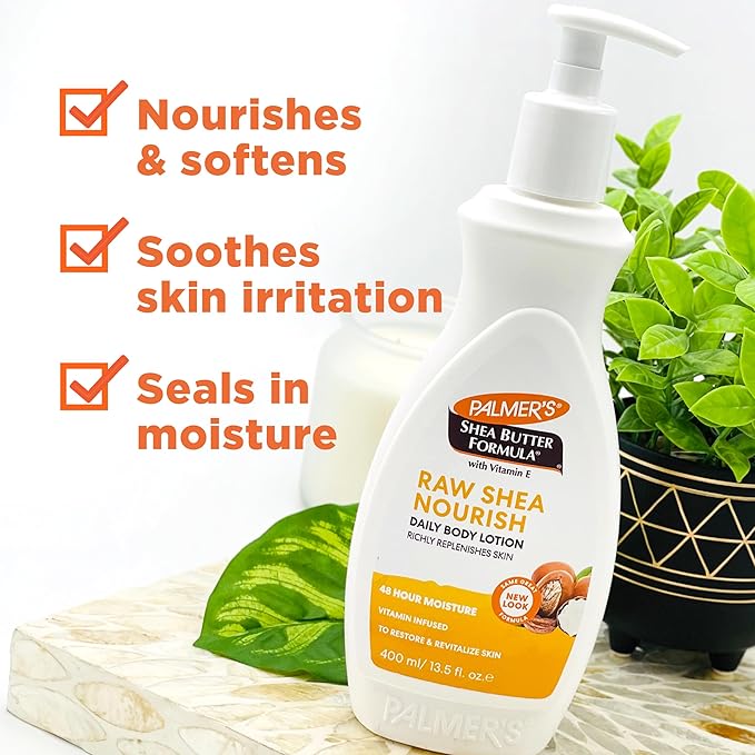 Palmer's Shea Formula Raw Shea Body Lotion, Pump Bottle, 13.5 Ounces