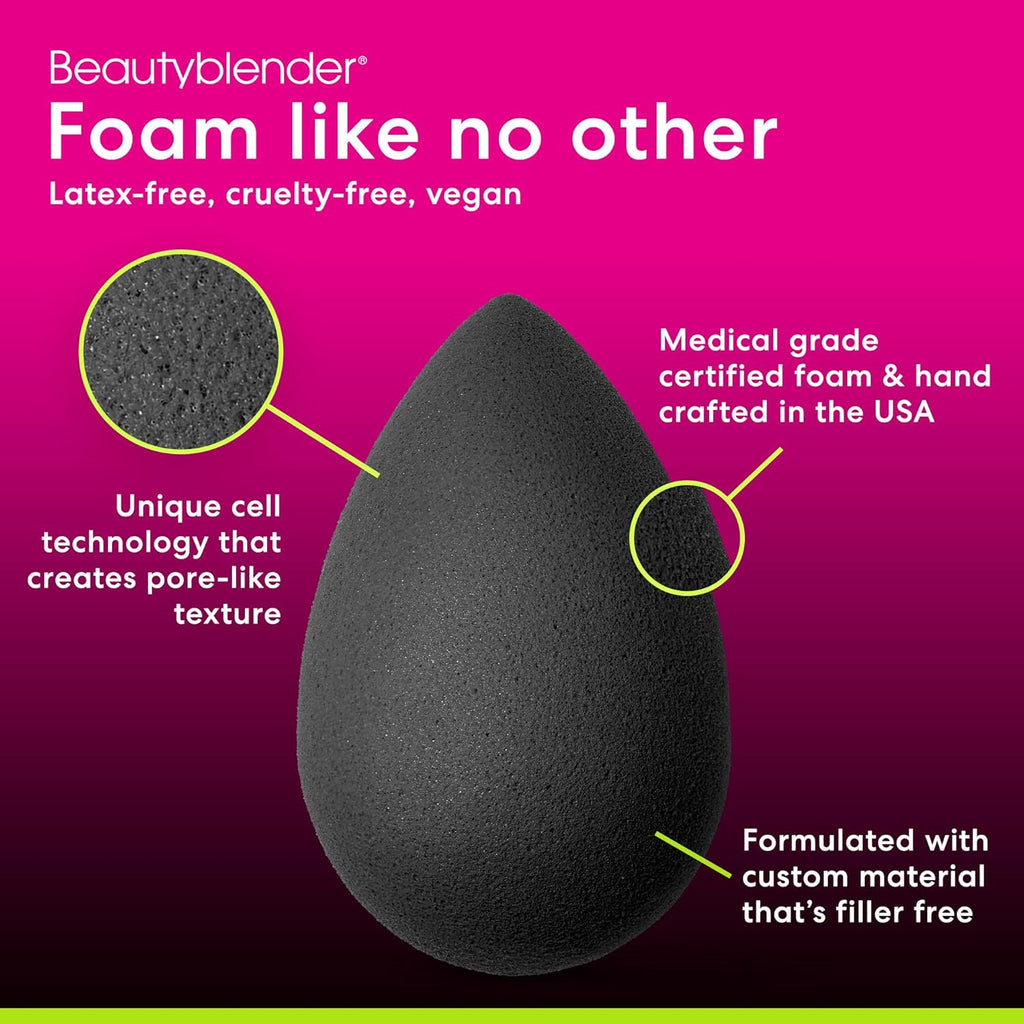 Beautyblender® | Micro Mini Pro Black Beauty Blender Makeup Sponges, Super-Soft Foam Easily Blends Concealers & Highlighters, Made in USA, Reusable, Washable, Streak Free Application, 2 Pack