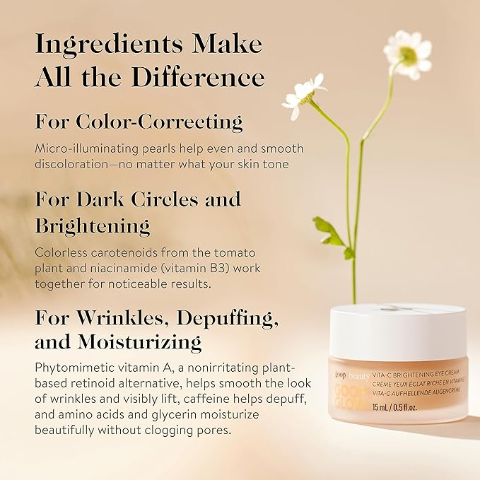 goop Beauty Vitamin C Eye Cream | Color Correcting Cream for Dark Circles | Helps Smooth Wrinkles & Depuff Eyes | 0.5 fl oz