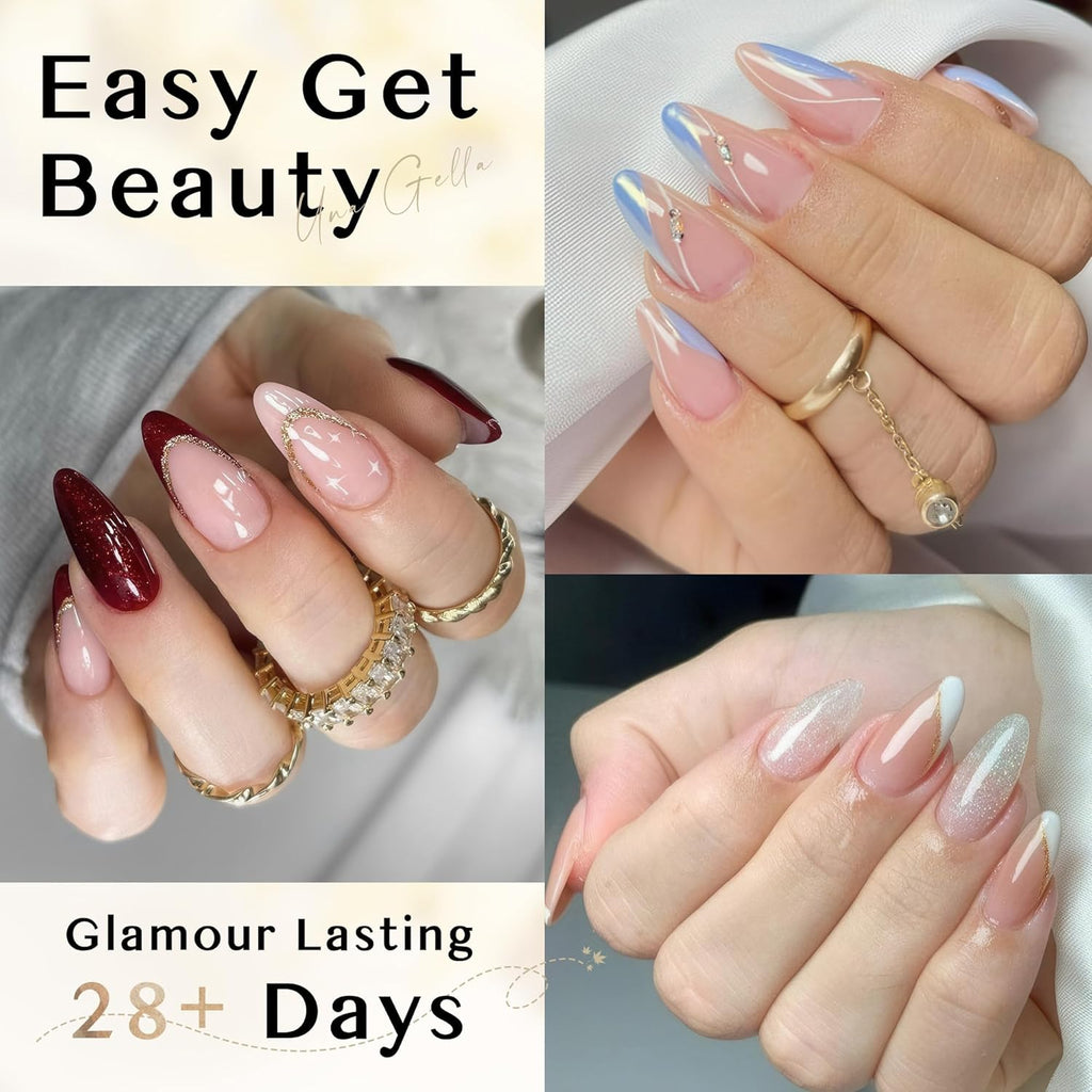 UNA GELLA Almond Gel Nails Tips Medium: 504pcs Full Matte Soft Gel Almond Shape Nail Tips Half Cover Clear Gelly Tips for Nail Art Press On Nails 12 Sizes, Nail Extensions