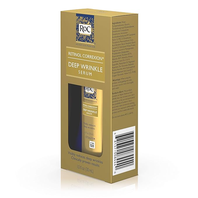 RoC Retinol Correxion Deep Wrinkle Facial Serum, Anti-Wrinkle Treatment Made with Retinol, 1 fl. oz