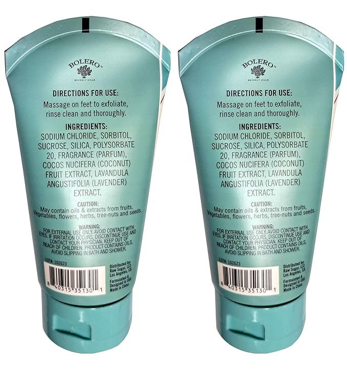 Hydrating Foot Scrub - Coconut Milk & Lavender 4fl oz. 118.2ml (Set of 2 Pack)
