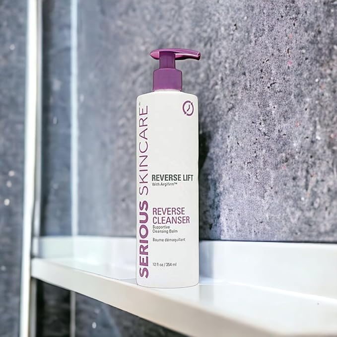 Serious Skincare Reverse Lift Supportive Cleansing Balm – Facial Cleanser for Mature -Thinning - Fragile Skin - Carrot Root Extract - 12 oz.