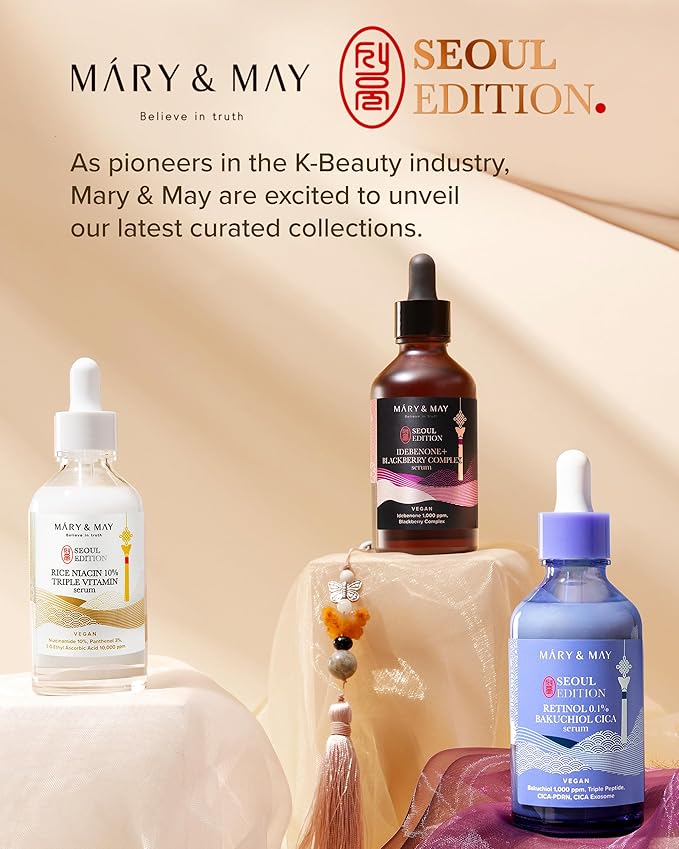 Mary&May SEOUL EDITION Idebenone Blackberry Complex Serum - Korean Anti Aging Face Serum for Skin Elasticity, Nourishing and Radiance - Fragrance-Free, Vegan, and Cruelty-Free, 2.7 fl.oz.