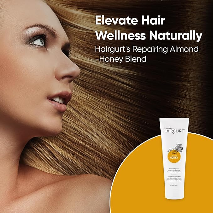 Intense Repair Yogurt Deep Conditioner - Almond-Honey - Natural Hair Care, Hair Products for Dry, Damaged, Frizzy Hair & Hair Growth - 237 ml