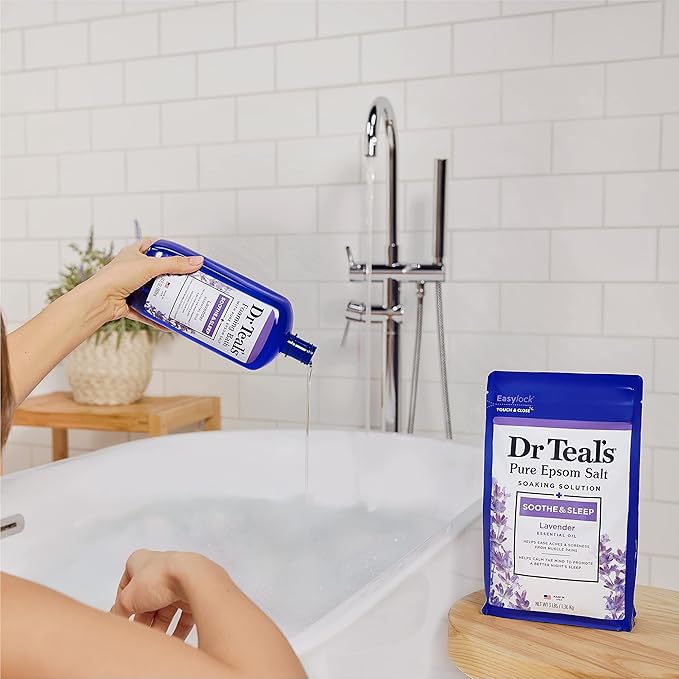 Dr Teal's Epsom Salt Magnesium Soak, Soothe & Sleep with Lavender, 3 lbs