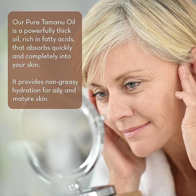 Pure Body Naturals Cold Pressed Tamanu Oil, 4 Fl Oz - Calms Irritated Skin - Moisturises Dry Scaly Skin
