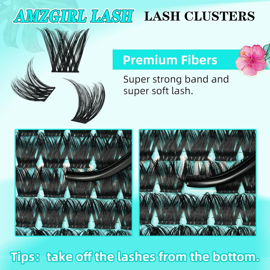 Lash Clusters Wet Look 168Pcs Eyelash Cluster Ultra-Thin Lash Band Eyelashes Extensions Spiky Anime Wide Span Lashes(Tulip,D-Mix10-18mm)