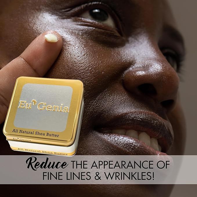 Eu'Genia Extra Strength Shea Butter Gift Set – Tins with Bag Gift Note & Tissue Paper – Intensive Moisturizing & Nourishing Shea Butter (2 Pack, Unscented & Lavender)