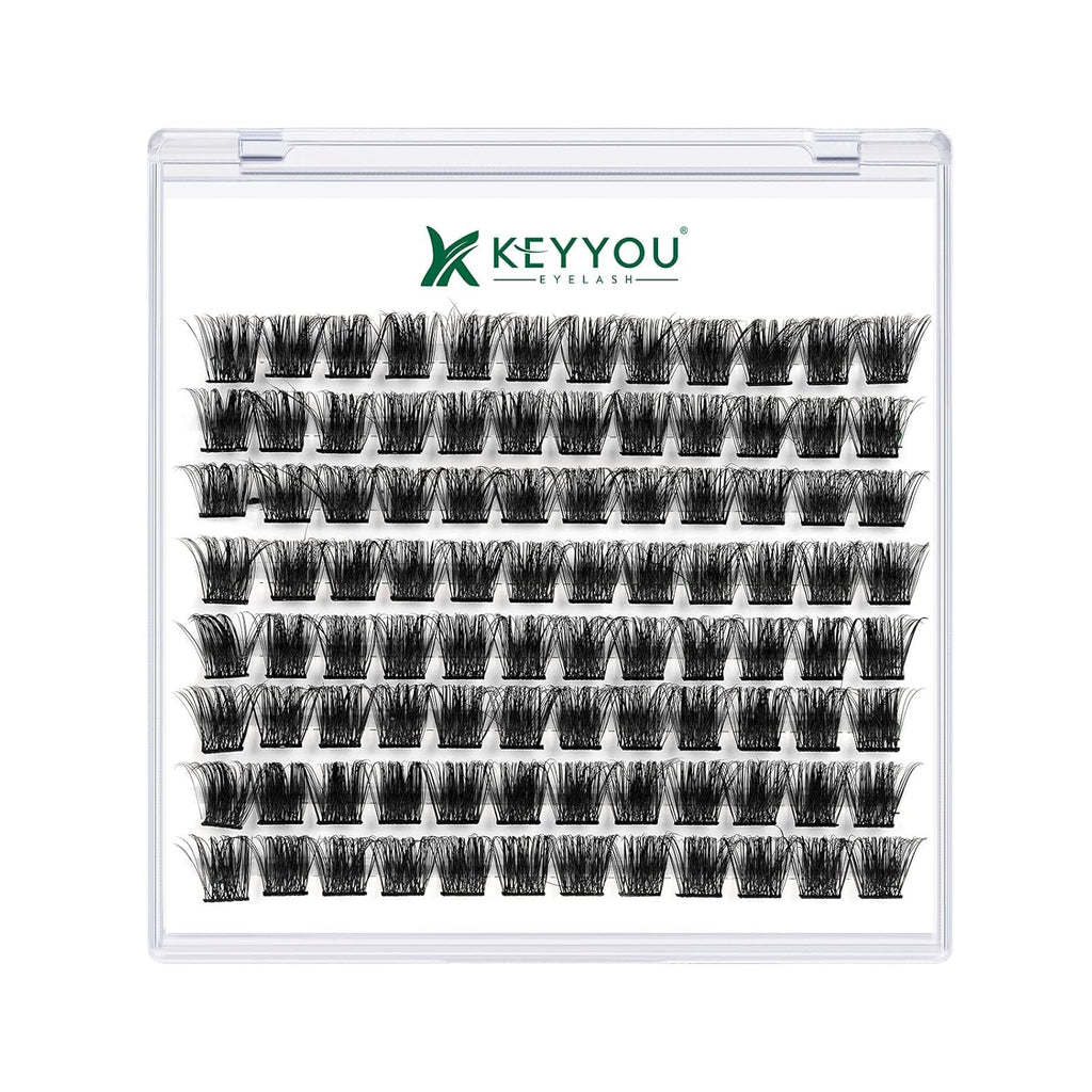 Lash Clusters,96 Pcs Cluster Lashes D Curl 12mm DIY Lash Extensions Eyelash Clusters,KEYYOU Volume Wispy Individual Lashes Soft&Comfortable Easy DIY at Home(Y05,D-12mm)