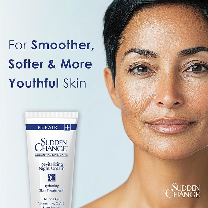 Sudden Change Revitalizing Night Cream - Face Lotion For Deep Wrinkles - Clinically Proven & Recommended By Professionals - Collagen & Elastin Booster - Reduce Fine Lines & Wrinkles In 2 Weeks, 2 Oz