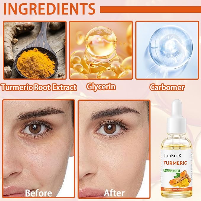 Turmeric Essential Oil for Face,Moisturizing Turmeric Face Serum Skincare,Hydrating Turmeric Facial Serum for Women and Men