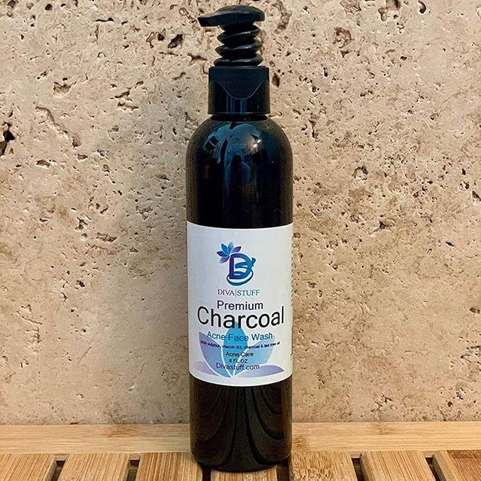 Diva Stuff Charcoal, Sulfur, Vitamin B3 and Tea Tree Premium Acne Control Face Wash - 8 Ounce