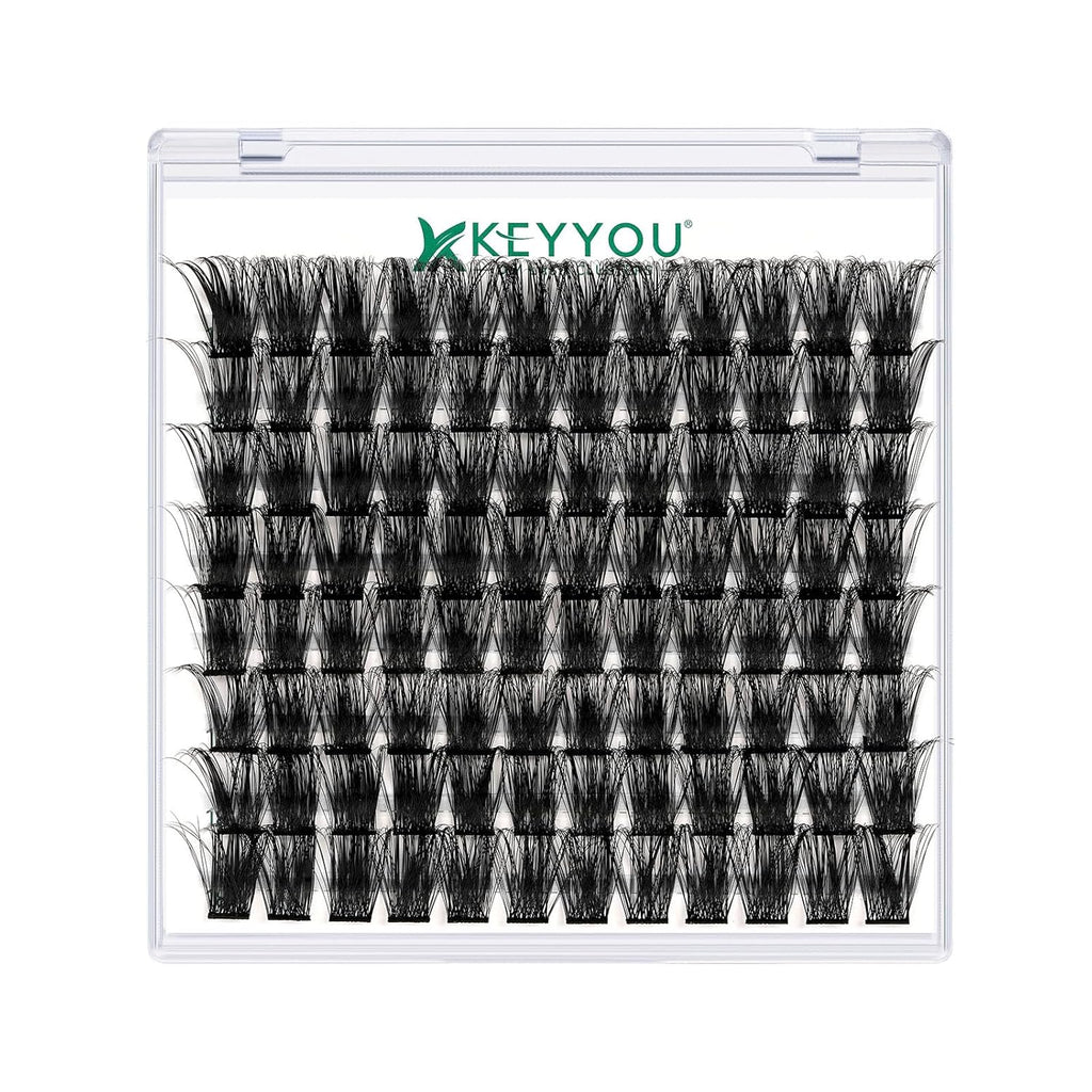 Lash Clusters,96 Pcs Cluster Lashes D Curl 18mm DIY Lash Extensions Eyelash Clusters,KEYYOU Volume Wispy Individual Lashes Soft&Comfortable Easy DIY at Home(Y05,D-18mm)