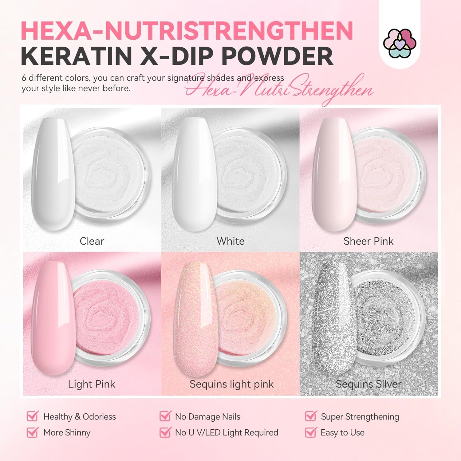 SAVILAND Dip Powder Nail Kit with Drill: 6 Color Dip Nails Powder Starter Kit Pink Nude Glitter Clear with Essentials Liquid Set Base Top Activator for French Manicure Beginner DIY Home