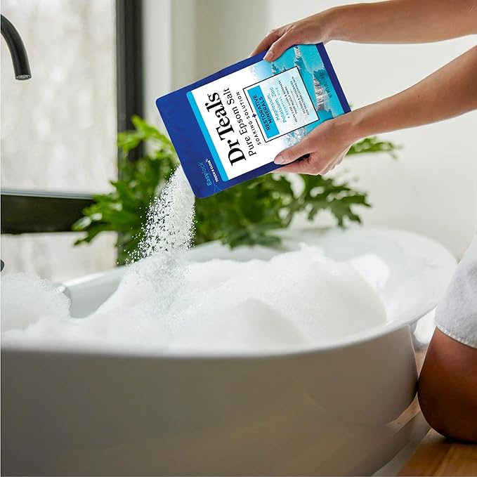 Dr Teal's Pure Epsom Salt, Restorative Minerals with Magnesium, Potassium, Zinc & Essential Oils, 3 lbs (Pack of 4)