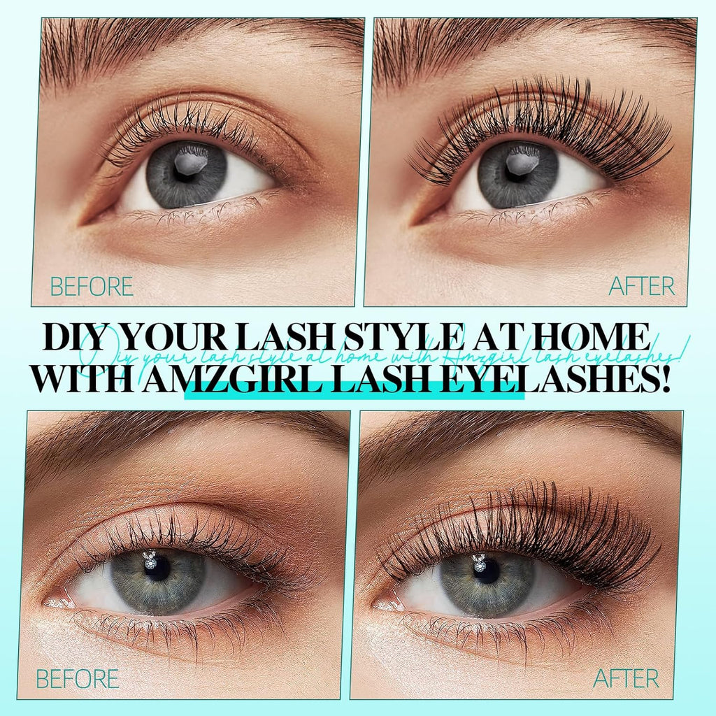 Lash Clusters Wispy 144PCS Eyelash Extension Cluster Lashes Individual Lashes DIY Lash Extension Natural Look Cluster Eyelash Extensions False Eyelashes at Home for Beginners(Daybreak,D-Mix8-16mm)