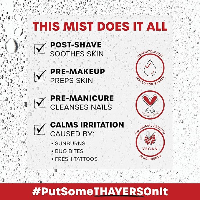 Thayers Alcohol-Free Witch Hazel Facial Mist Toner with Aloe Vera, Cucumber, Soothing and Hydrating, For All Skin Types, 8 oz