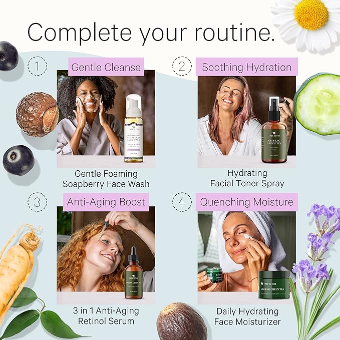 Tree to Tub Lavender Shea Butter Body Lotion for Dry Skin & Sensitive Skin Face Wash for Dry Skin - Moisturizing Sensitive Skin Lotion & Gentle Hydrating Foaming Face Cleanser for Women & Men