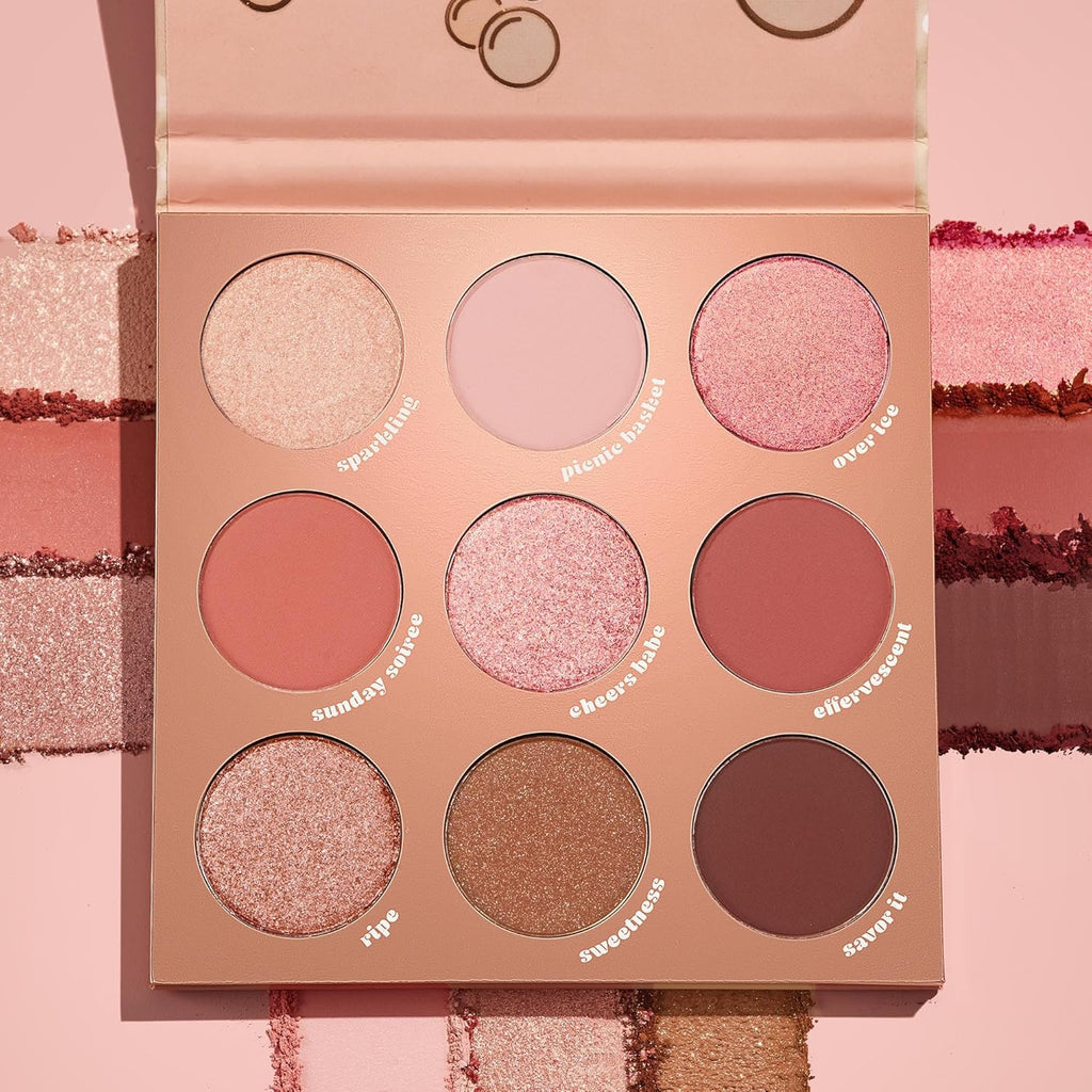 ColourPop By The Rosé Eyeshadow Palette - Pink & Red Neutral Palette with Metallic and Cream Matte Finishes - High-Pigment Eye Makeup with a Long-Wearing Formula (0.3 oz)
