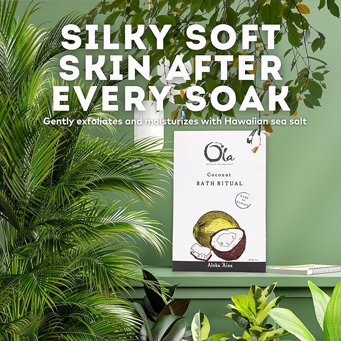 Ola Tropical Apothecary Coconut Scented Hawaiian Sea Salt Bath Rituals - 2 oz