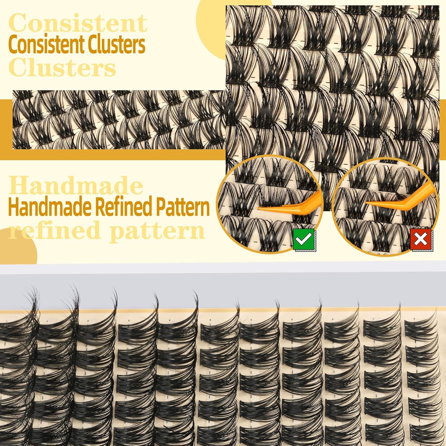 Eyelash Clusters 10-18mm Wispy Lash Clusters D Curl DIY Cluster Lash Extension Kit Individual Lashes Kit With Bond & Seal, Glue Remover, Tweezers(LF01 Lashes Set)