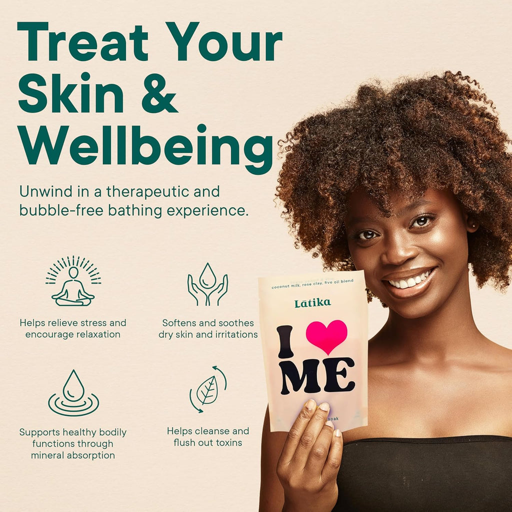 Soak Set of 3 - I Heart Me Bath Soaks with Oats, Milk & Honey for Self-Love & Self-Care – for Relaxation, Muscle Recovery & Skin Nourishment – Stress Relief Soaking Salts